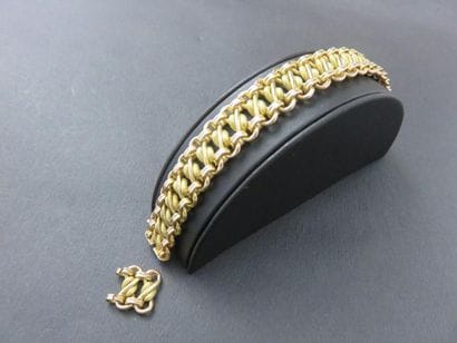Bracelet or jaune et rose 750 millièmes,...