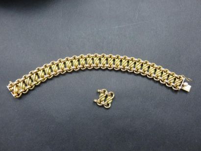 Bracelet or jaune et rose 750 millièmes,...