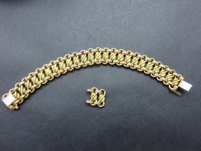 Bracelet or jaune et rose 750 millièmes,...