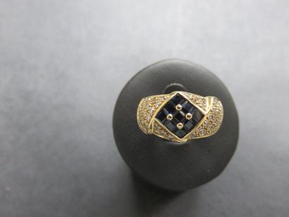 Bague or jaune 750 millièmes forme jonc,...