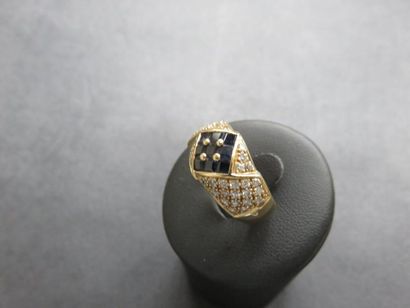 Bague or jaune 750 millièmes forme jonc,...