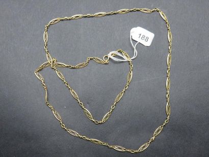 Sautoir or jaune 750 millièmes, maille filigrane....
