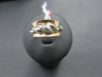 Bague or jaune et gris 750 millièmes composée...