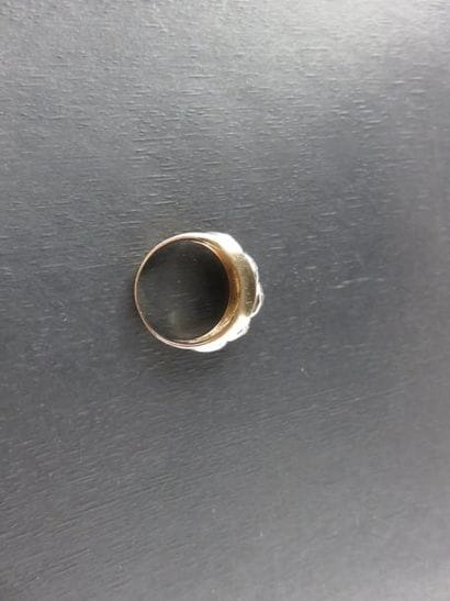 Bague or jaune et gris 750 millièmes composée...