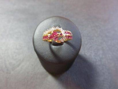 Bague or jaune 750 millièmes ornée de 11...