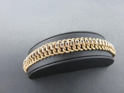 Bracelet or jaune 750 millièmes maille américaine,...