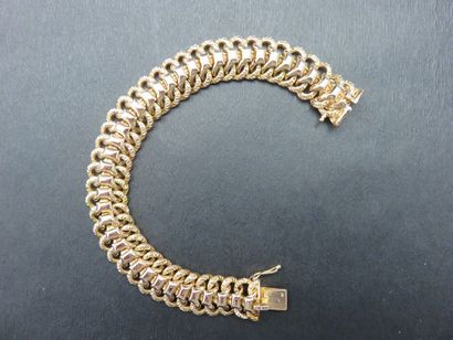Bracelet or jaune 750 millièmes maille américaine,...