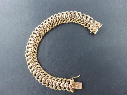 Bracelet or jaune 750 millièmes maille américaine,...