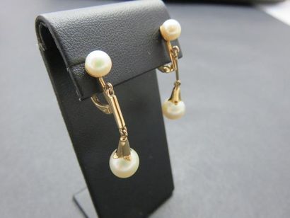 Paire de boucles d'oreilles clip or jaune...