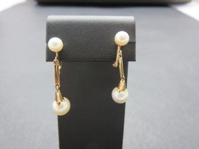 Paire de boucles d'oreilles clip or jaune...