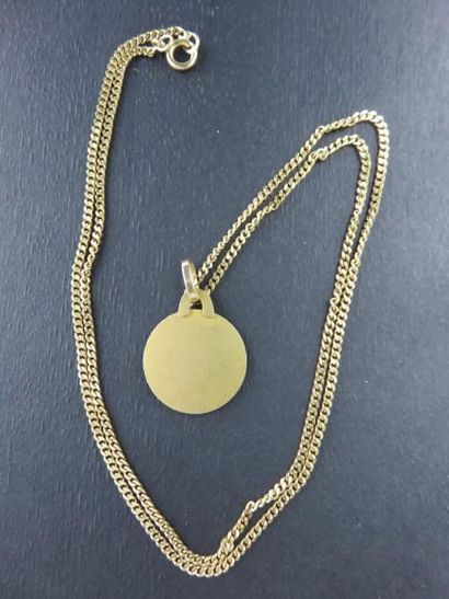 Chaîne or jaune 750 millièmes, maille gourmette...