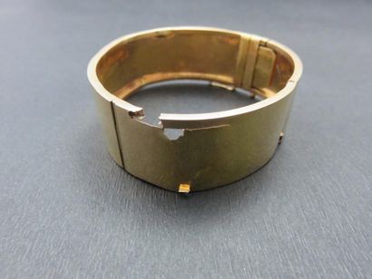 Bracelet jonc creux ouvrant en or jaune 750...