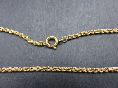 Sautoir, or jaune 750 millièmes, maille torsade....