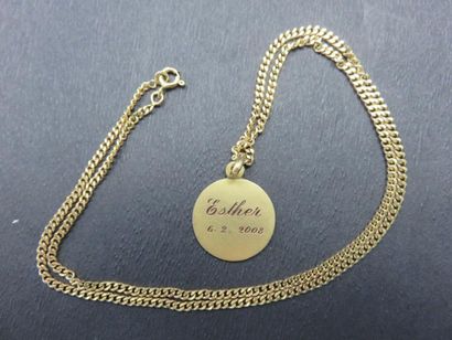 Chaîne or jaune 750 millièmes, maille gourmette...