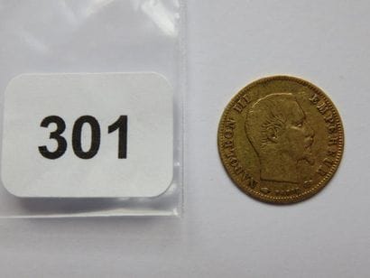 Monnaie or - 5 Francs Napoléon III tête nue,...