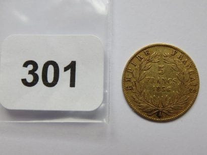 Monnaie or - 5 Francs Napoléon III tête nue,...