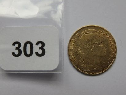Monnaie or - 10 Francs Coq 1900 (main- ancre)...