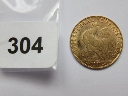Monnaie or - 10 Francs Coq 1910 TTB