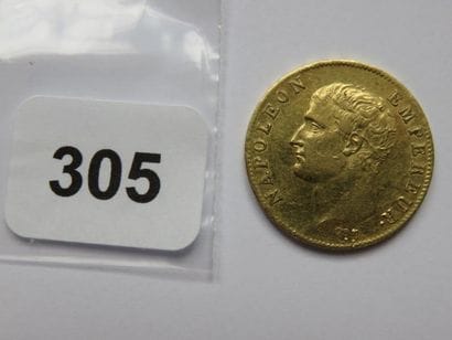 Monnaie or - 20 Francs Napoléon Ier, tête...