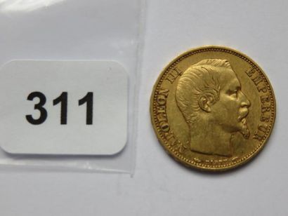 Monnaie or - 20 Francs Napoléon III, tête...