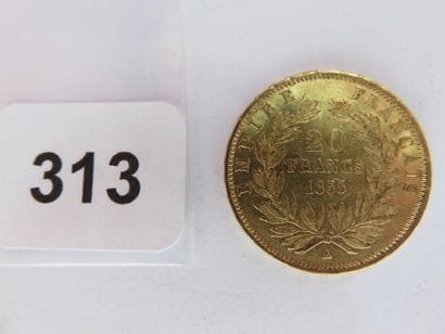 Monnaie or - 20 Francs Napoléon III, tête...