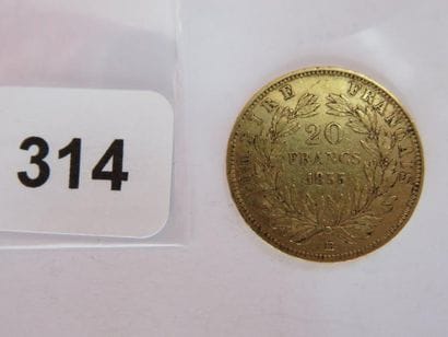 Monnaie or - 20 Francs Napoléon III, tête...