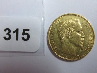 Monnaie or - 20 Francs Napoléon III, tête...