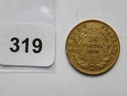 Monnaie or - 20 Francs Napoléon III, tête...