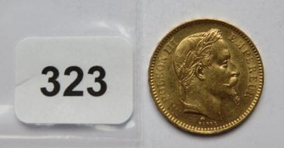 Monnaie or - 20 Francs Napoléon III, tête...