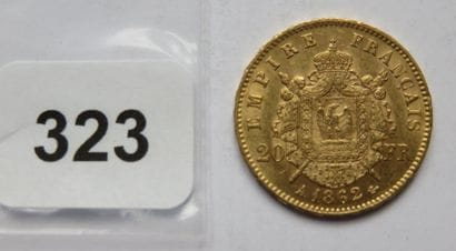 Monnaie or - 20 Francs Napoléon III, tête...