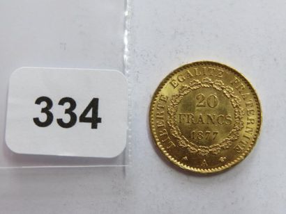 Monnaie or - 20 Francs Génie 1877 A SUP