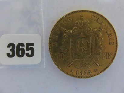 Monnaie or - 100 Francs Napoléon III, tête...