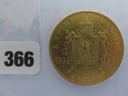 Monnaie or - 100 Francs Napoléon III, tête...