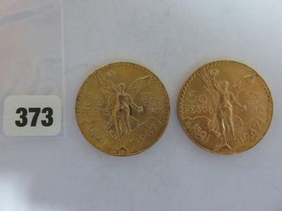 Monnaies or - Mexique - Lot de 2 x 50 Pesos...