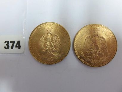 Monnaies or - Mexique - Lot de 2 x 50 Pesos...