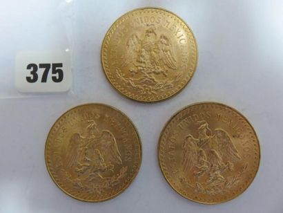 Monnaies or - Mexique - Lot de 3 x 50 Pesos...