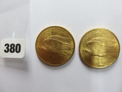 Monnaies or - USA - Lot de 2 x 20 Dollars...