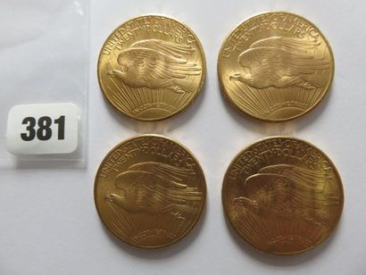 Monnaies or - USA - Lot de 4 x 20 Dollars...