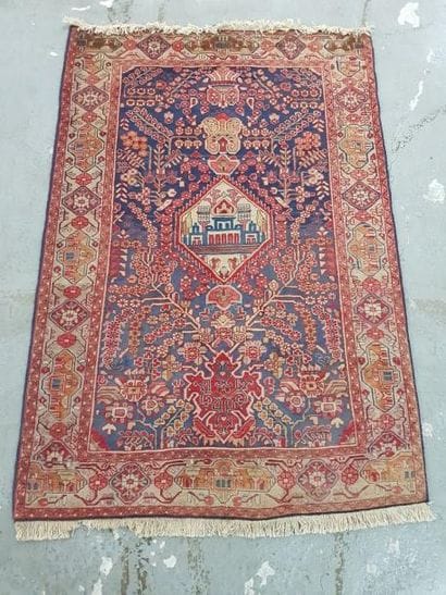 Tapis d'Iran TEBRIZ en laine points noués...