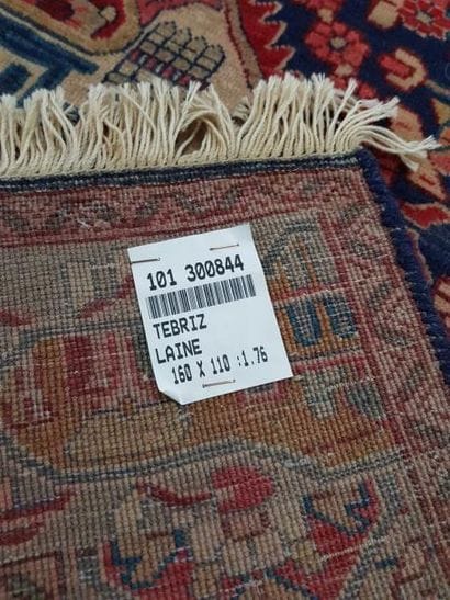 Tapis d'Iran TEBRIZ en laine points noués...