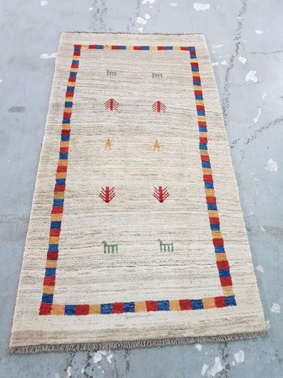 Tapis d'Iran GABBEH en laine points noués...