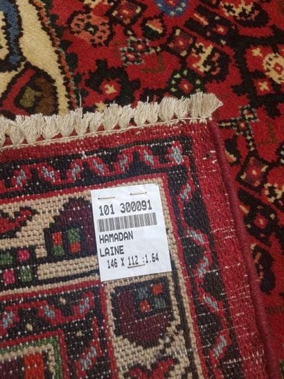 Tapis d'Iran HAMADAN en laine points noués...