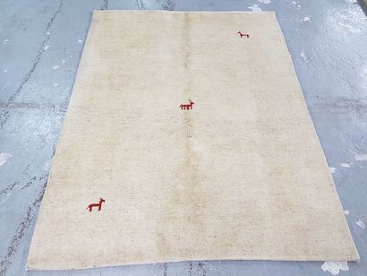 Tapis d'Iran GABBEH en laine points noués...