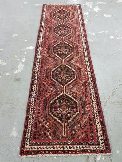 Tapis d'Iran CHIRAZ en laine points noués...