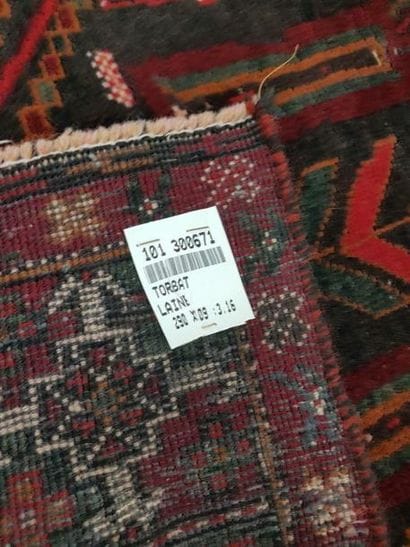 Tapis d'Iran TORBAT en laine points noués...