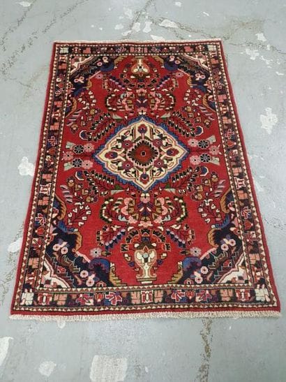 Tapis d'Iran HAMADAN en laine points noués...