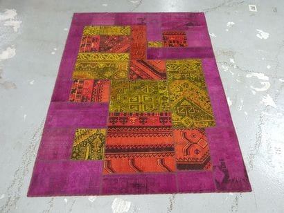 Tapis d'Iran PATCHWORK en laine points noués...