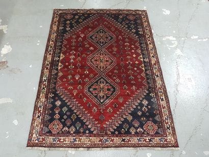 Tapis d'Iran CHIRAZ en laine points noués...