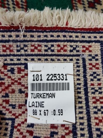Tapis d'Iran TURKEMAN en laine points noués...