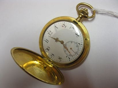 Montre de poche savonnette, dans un étui...